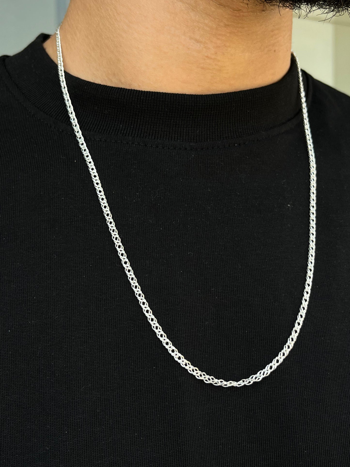 Miami Grommet Link Chain For Men Sterling Silver - 925-30cm