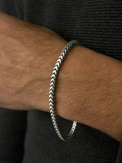 Chevron-Arrow bracelet for men-Pure925s 4mm