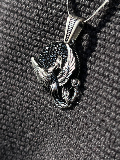 Heavy Oxized Dragon Pendant – S925 Silver-3.5cm