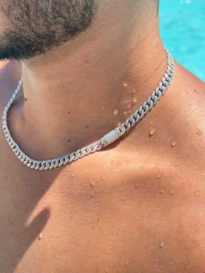 Icey Grommet Chain for Men's Sterling Silver 925s-(7.5mm-50cm)