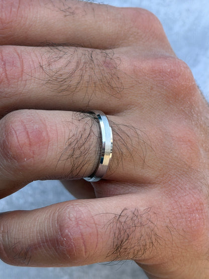 Half Matte Half Sleek Ring -for Men's Sterling Silver 925s