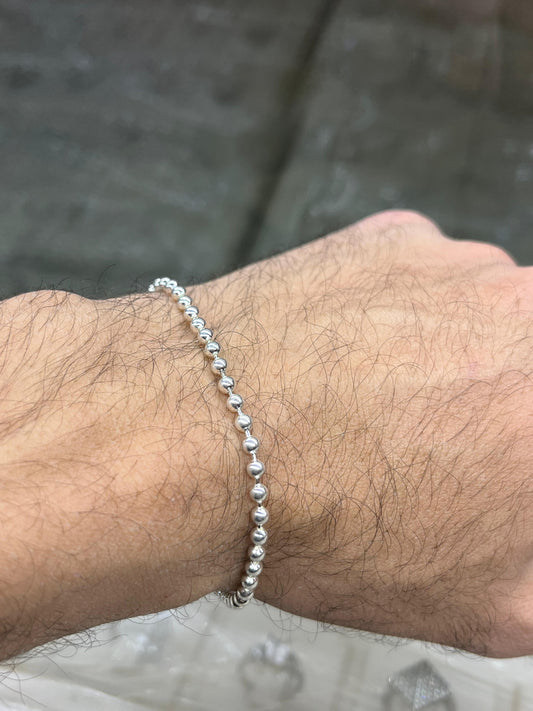 Beaded bracelet -S925 Sterling Silver for men