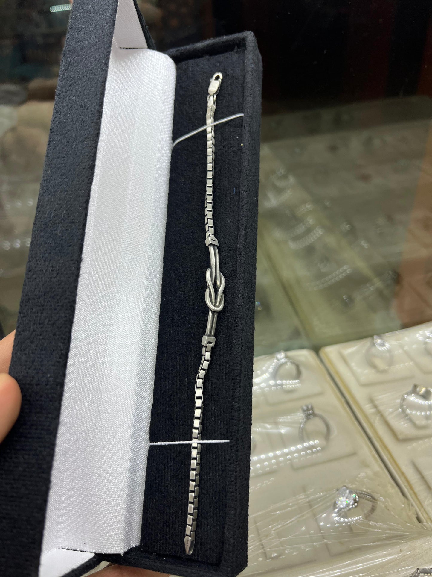 Knot Oxidised-S925 Sterling Silver Bracelet for men