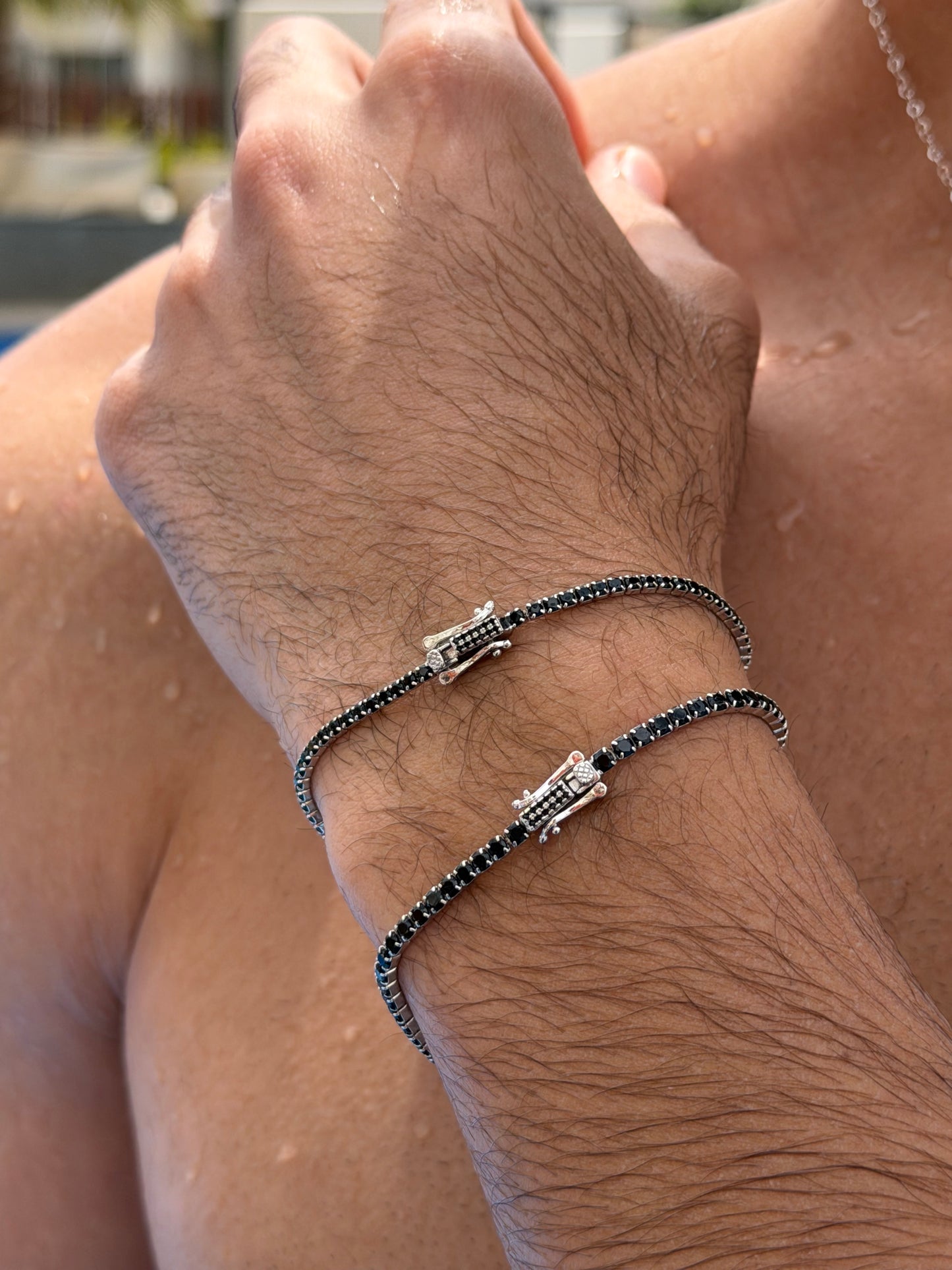 Black Tennis -BoxLook- Bracelet Sterling Silver 925s