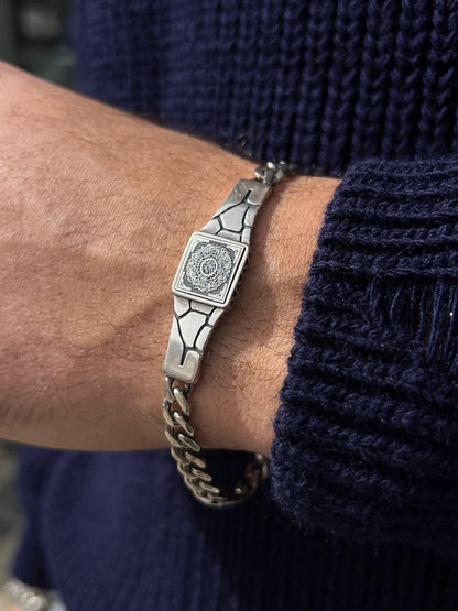Islamic Texture Bracelet-Pure Silver.925 (20cm)