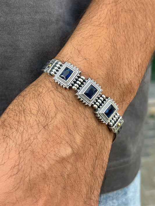 Phantom Trio Bracelet for Men's Sterling Silver 925s-(21cm-8mm)