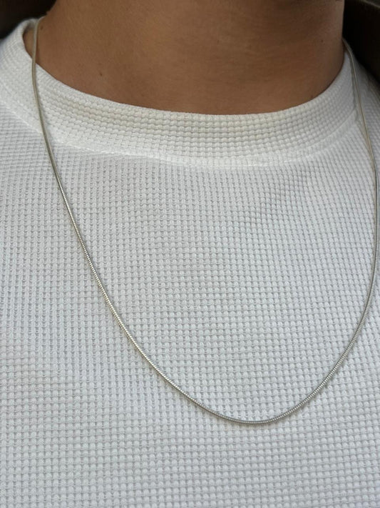 Rattail Necklace For Men Sterling Silver925-(62cm-2mm)