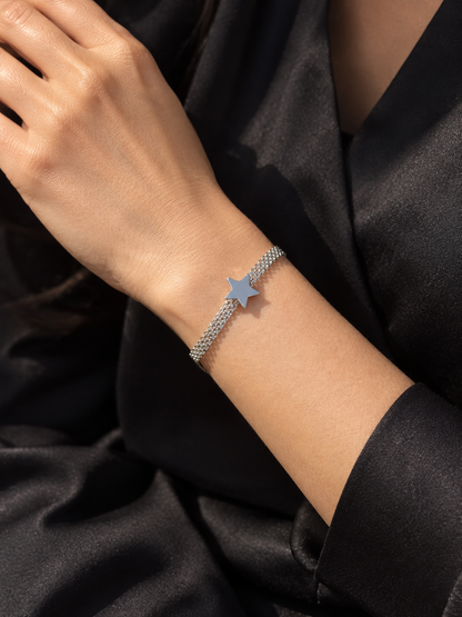 Sleek Star Mesh Bracelet -in Sterling Silver -925