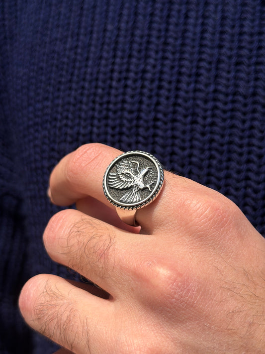 Eagle Signet Ring -for Men's Sterling Silver 925s