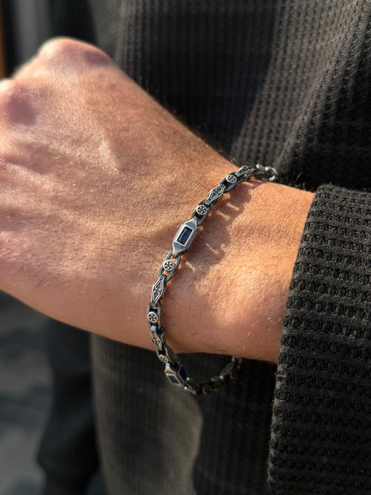 Blue Sigil-Bracelet S925 Sterling Silver -(20,5 cm-5mm)