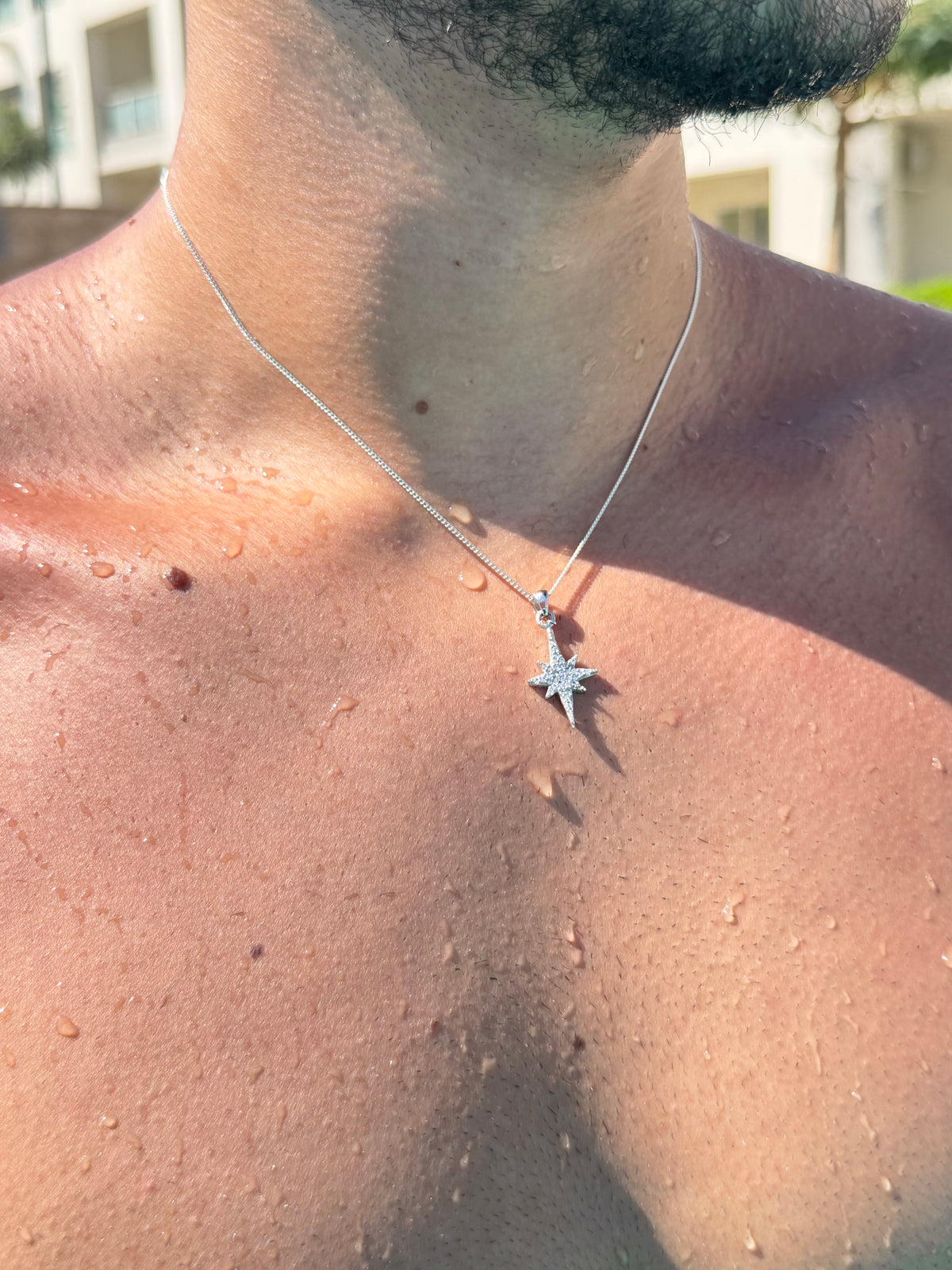 North Star Necklace for Men's Sterling Silver 925s