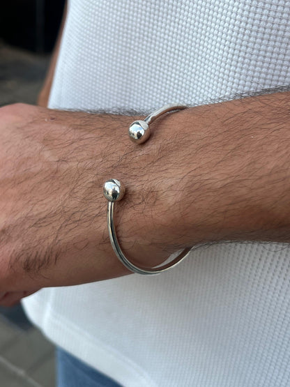 Sleek Decent Bangle bracelet -S925 Sterling Silver for men -