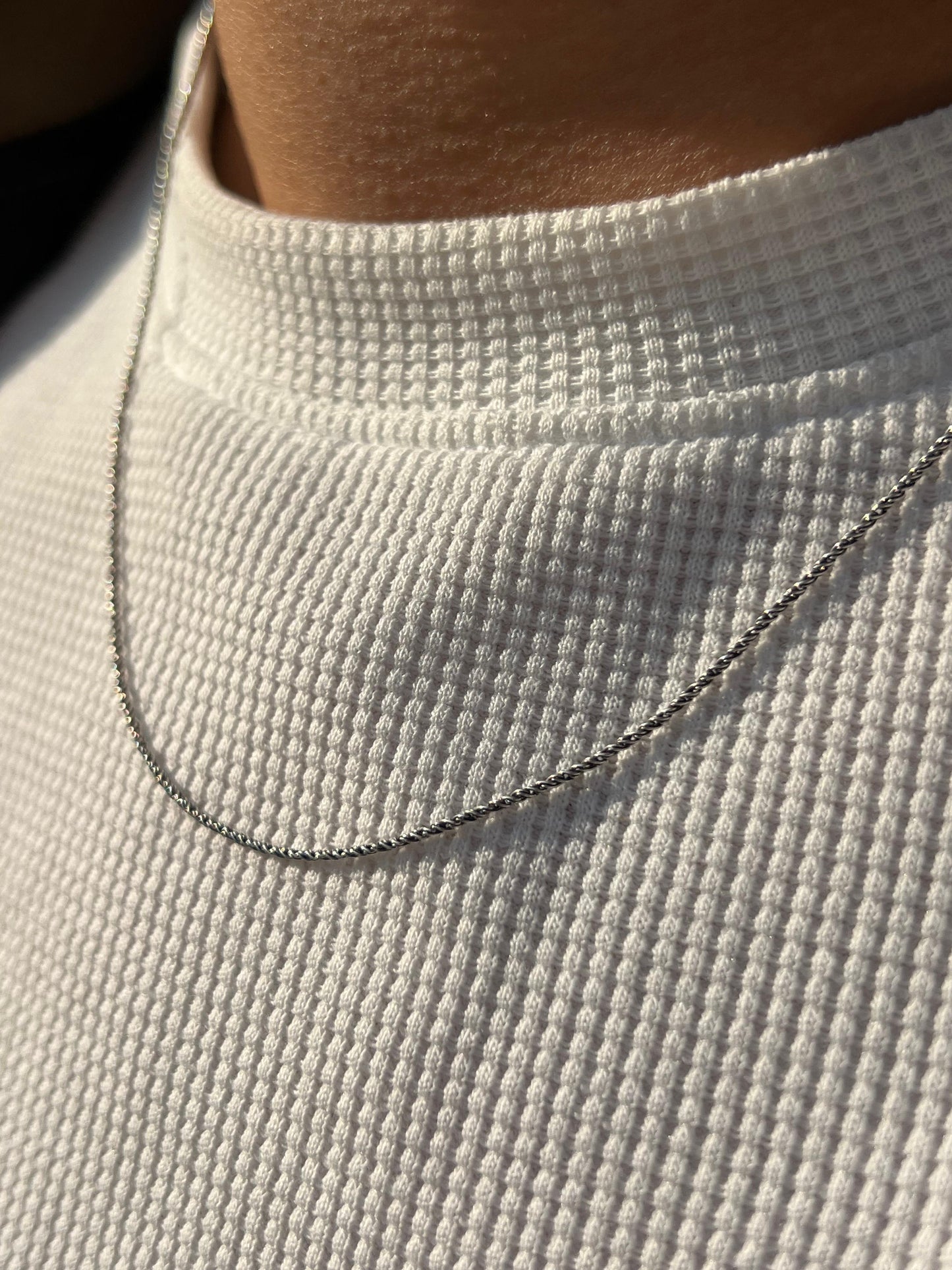 Slim Wire Necklace for Men's Sterling Silver 925s