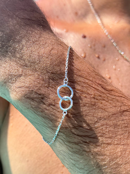 interlocking circles Bracelet in Sterling Silver925s