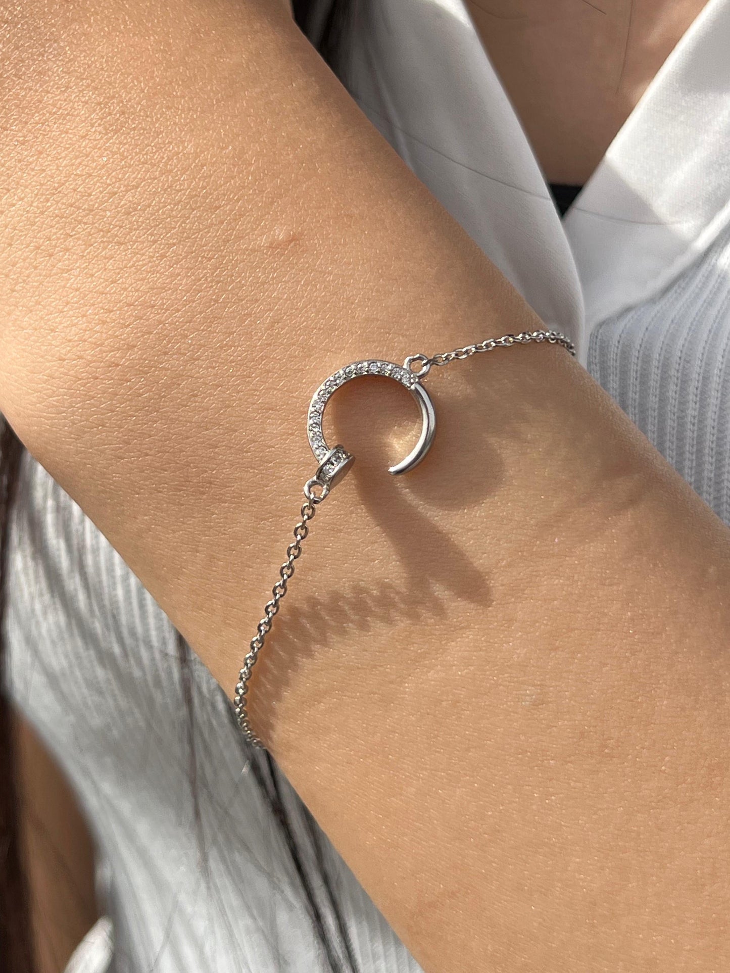 Pen Zirconia Bracelet -in Sterling Silver -925