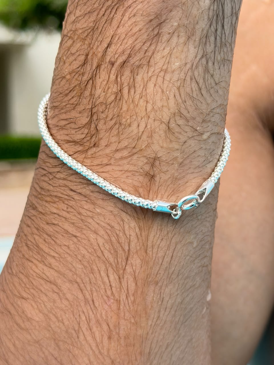 White Vellum Bracelet Sterling Silver 925s-(2.6mm)