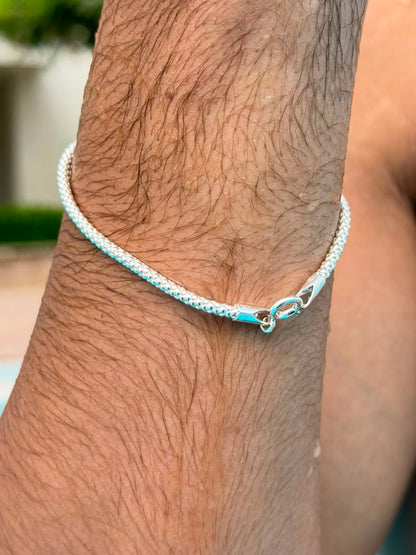 White Vellum Bracelet Sterling Silver 925s-(2.6mm)