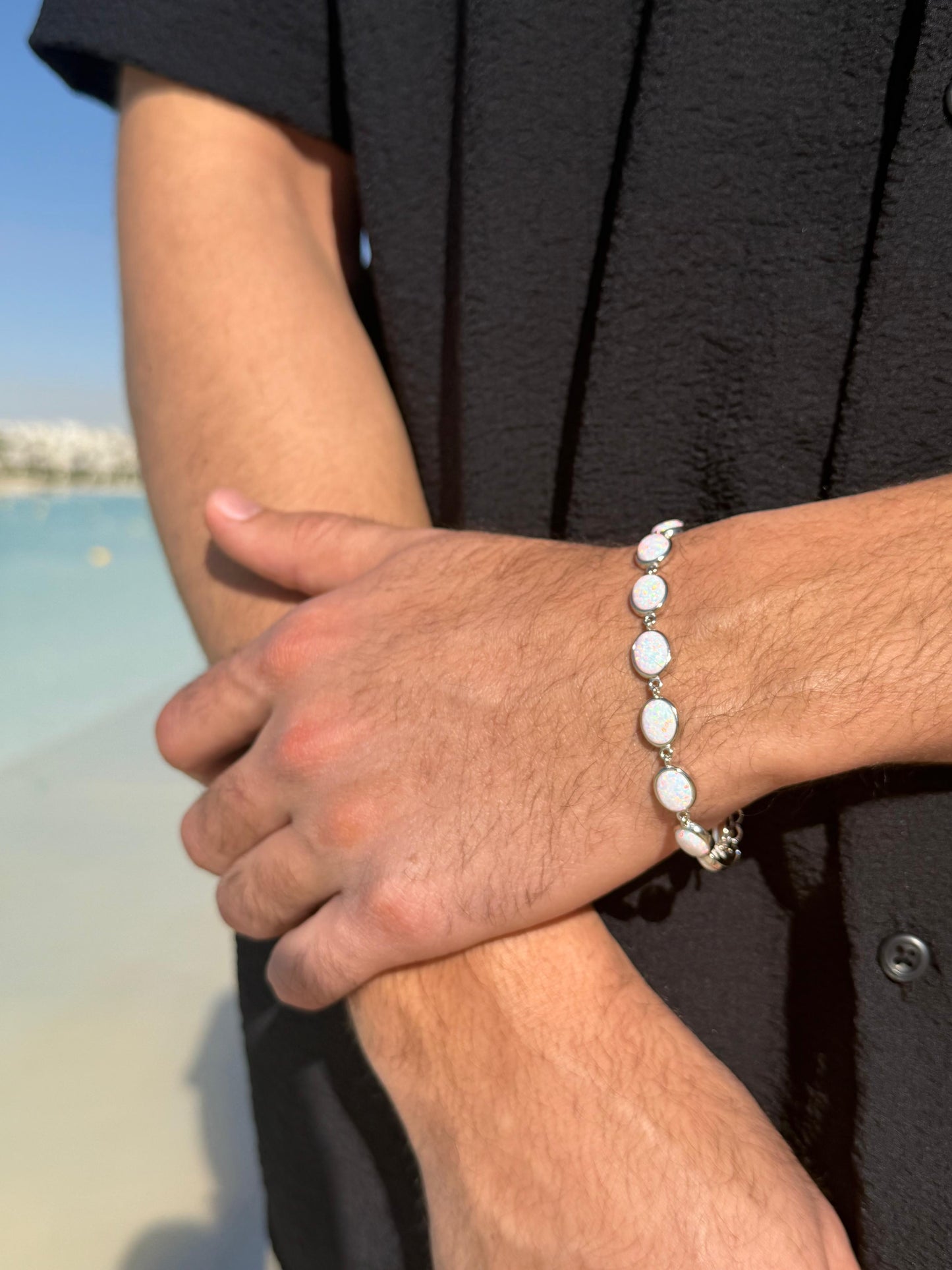 White Opa Bracelet in Sterling Silver S925 -20cm