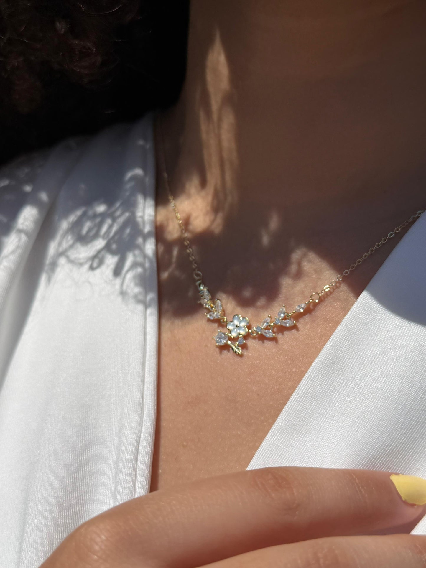 Gold Plated Floral Symphony  Necklace in Sterling Silver 925s