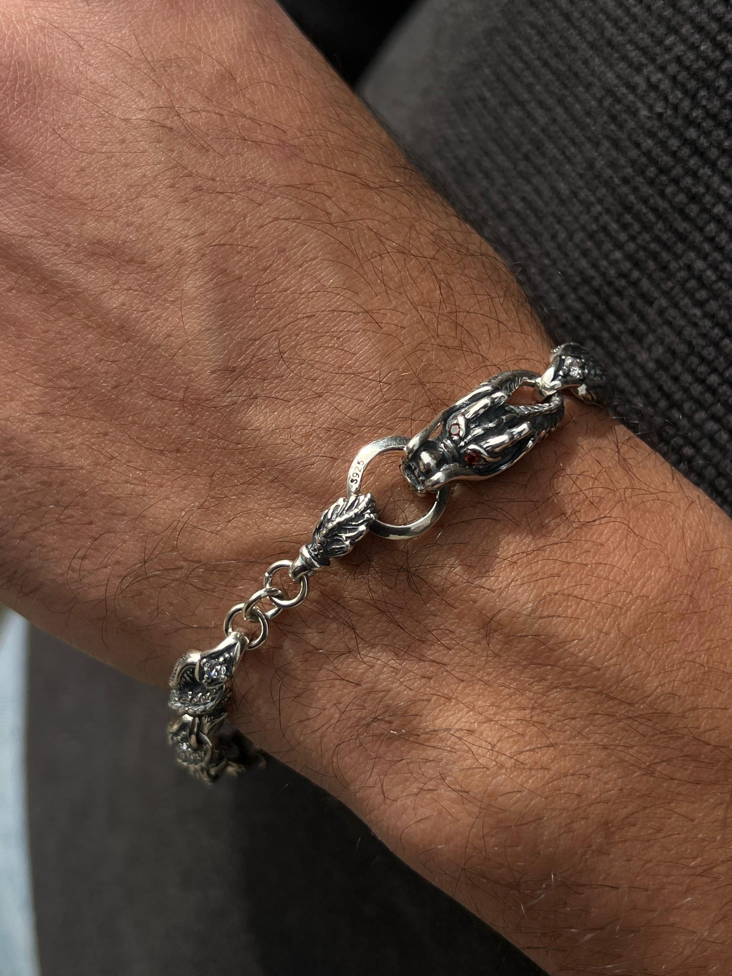 Limited Edition-Dragon bracelet for men-Pure925s (21cm-9mm)