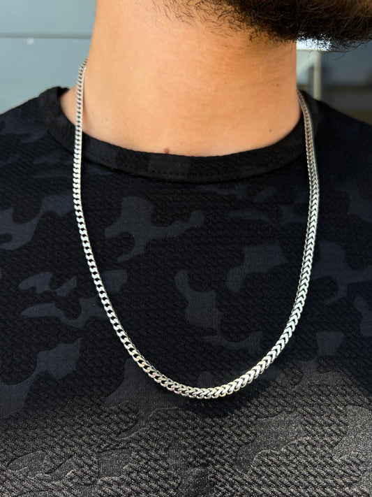 Thick V cut Necklace for Men's Sterling Silver 925s