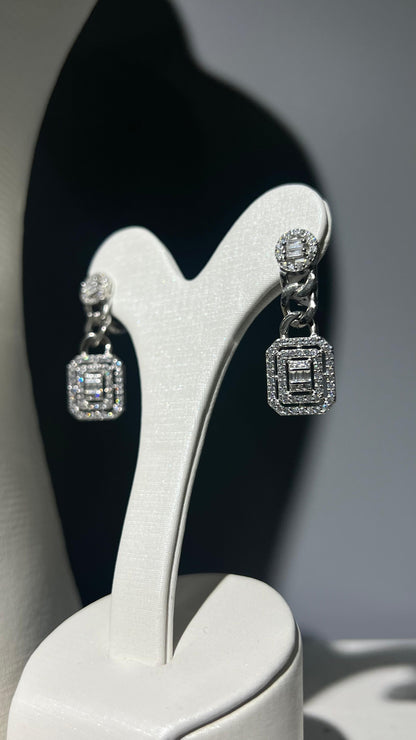 Clear cubic half set pure silver S925-