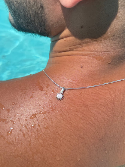 White Sun Necklace in Sterling Silver 925s