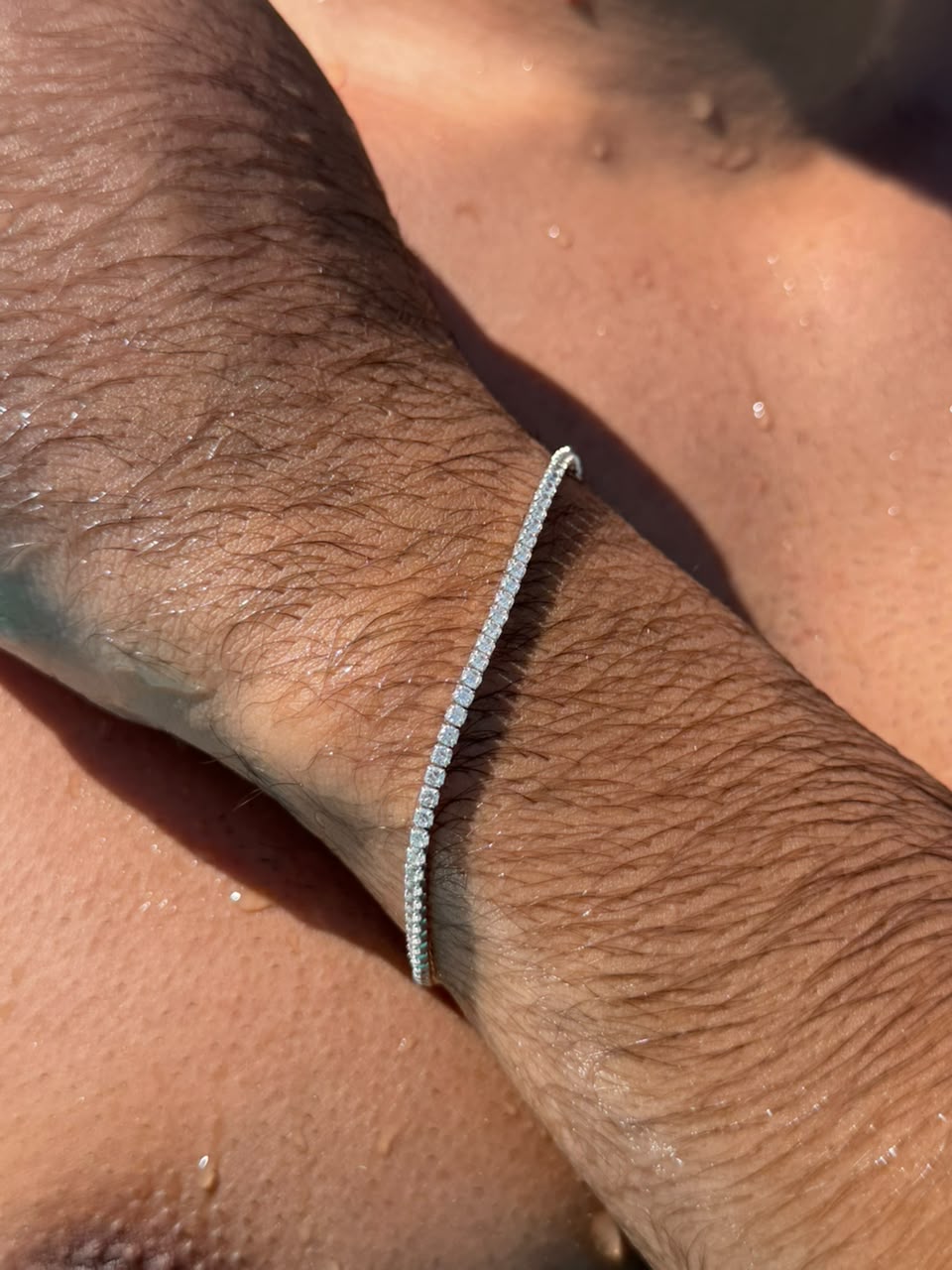 Clear Tennis Bracelet for Men's Sterling Silver 925s