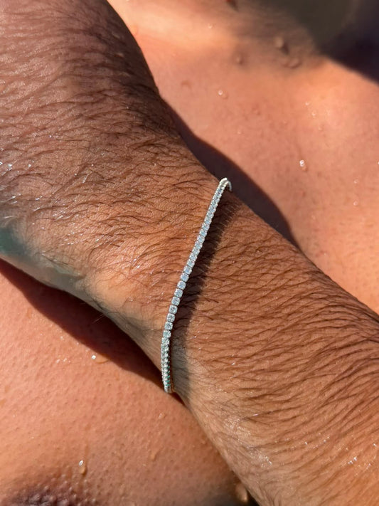 Clear Tennis Bracelet for Men's Sterling Silver 925s