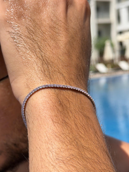 Pink Tennis Bracelet Sterling Silver 925s