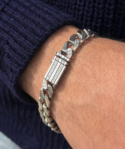 Versace Grommet Bracelet-Pure Silver.925(22.5cm-10mm)