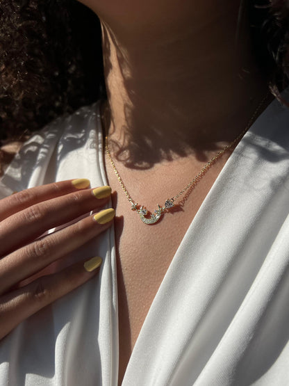 Gold plated Celestial Necklace in Sterling Silver 925s