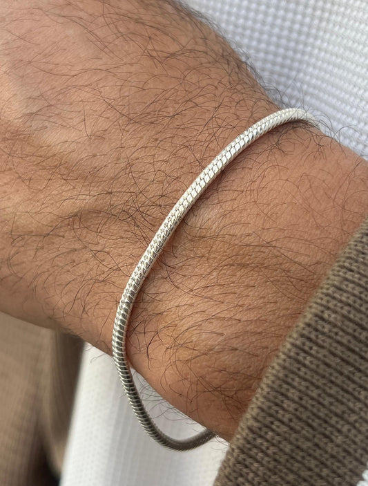 Rattail Bracelet for Men's Sterling Silver 925s (20.5cm-3mm)