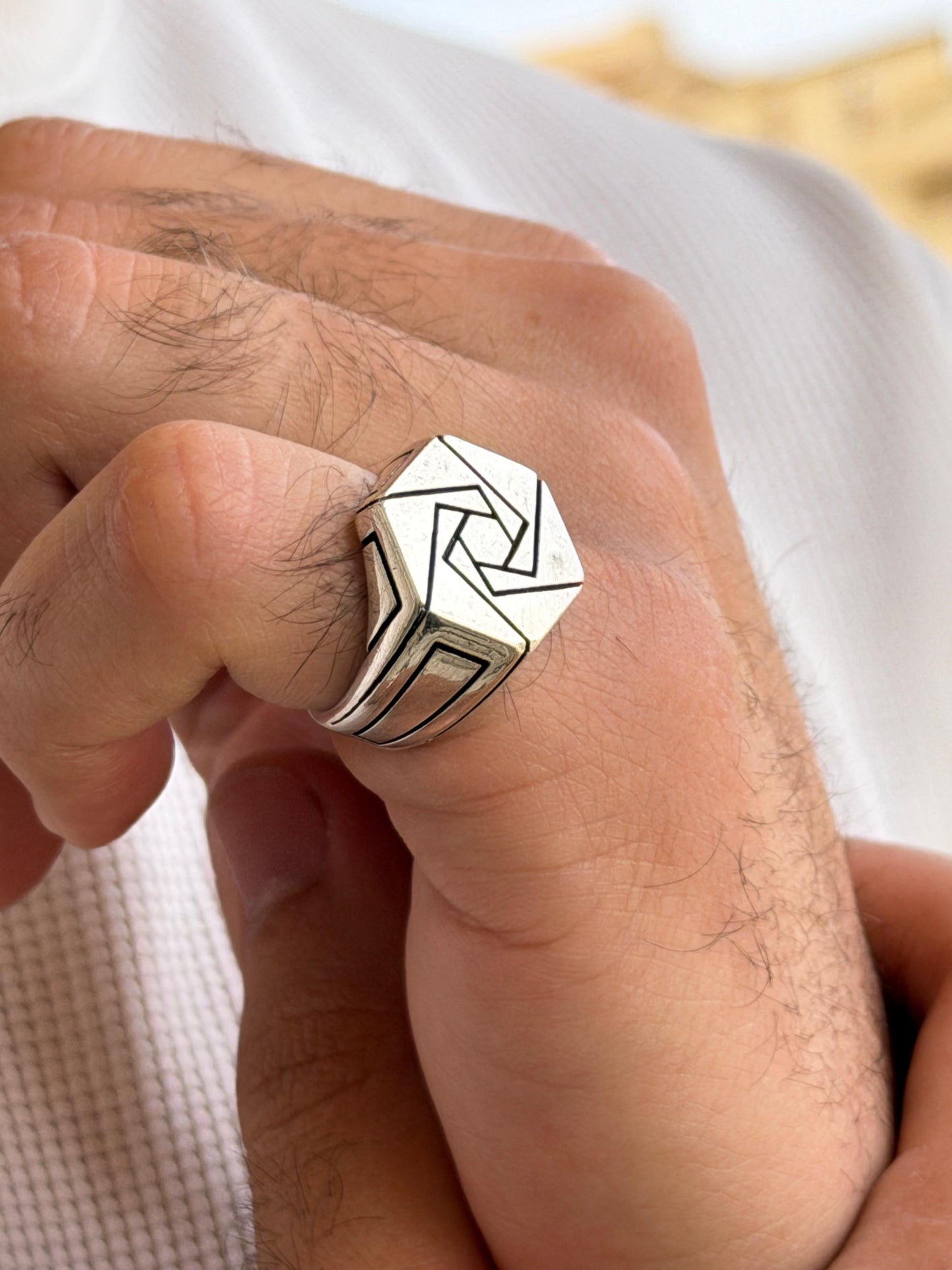 Vertex Ring for Men's Sterling Silver 925s