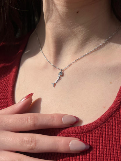 Fishbone Necklace-in Sterling Silver -925
