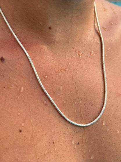Rattail Necklace for Men's Sterling Silver 925s -(2.5mm)