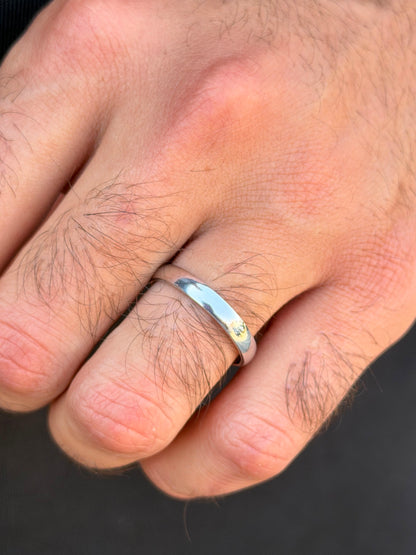 3.5mm Sleek Engagement Ring in Sterling Silver 925s