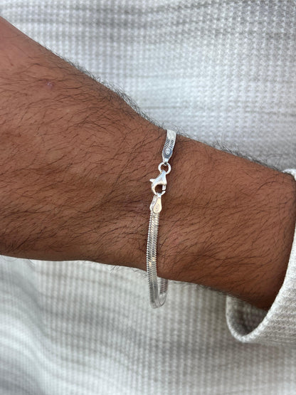 Thick Snake Bracelet Sterling Silver 925s-(20,5cm-5mm)