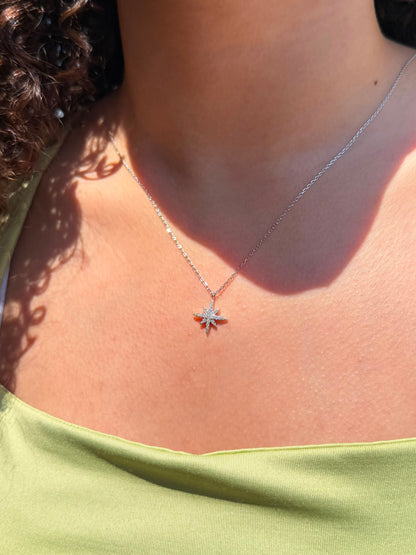 Starburst Necklace in Sterling Silver 925s