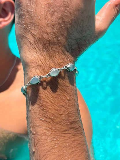 A moon stone  Bracelet Sterling Silver 925s-19cm