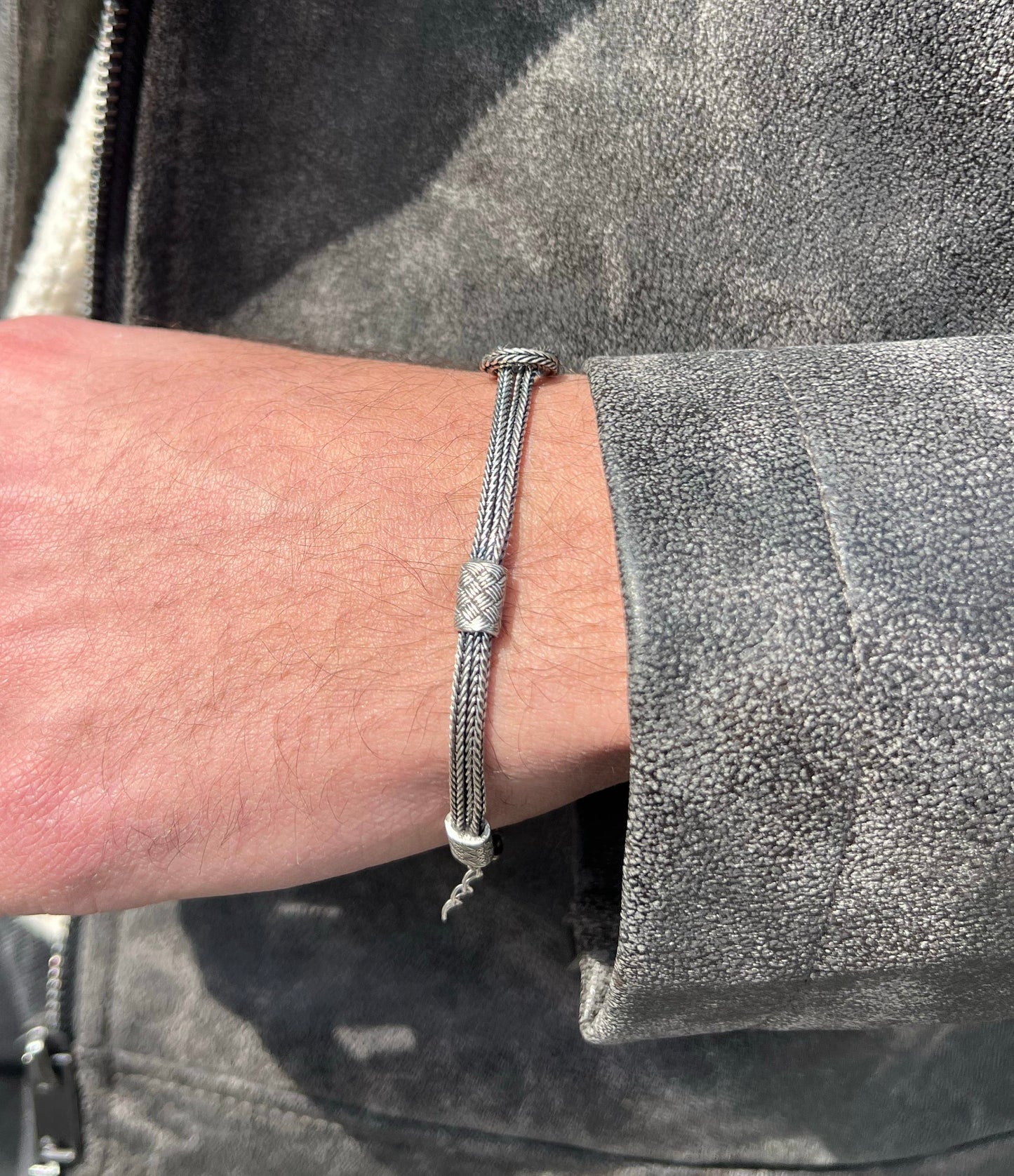 Oxidises knot Bracelet for Men Sterling Silver 925s