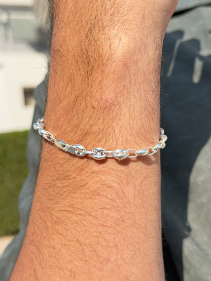 Pump Ain Horus Link Bracelet for Men's Sterling Silver 925s -6mm-