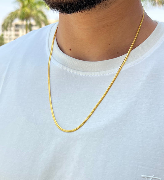 Snake Necklace for Men's Sterling Silver 925s-Gold Plated