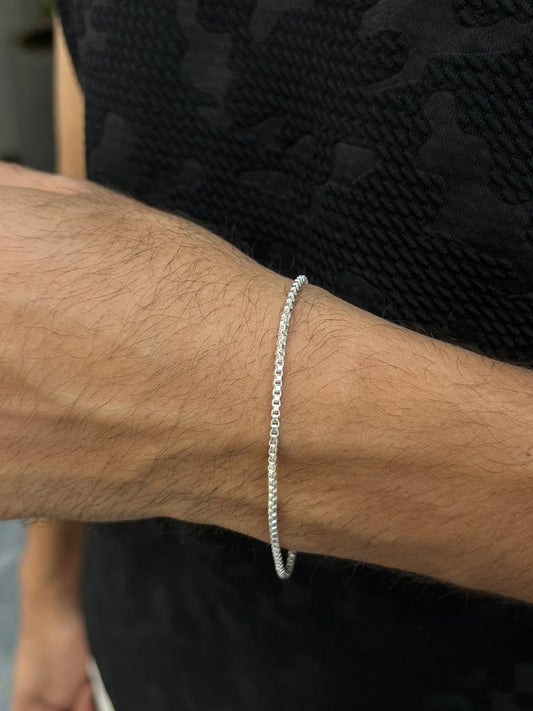 Box Bracelet for Men's Sterling Silver 925s