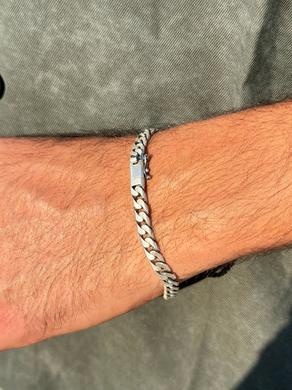 Z Grommet sleek Bracelet for Men's Sterling Silver 925s -6mm-