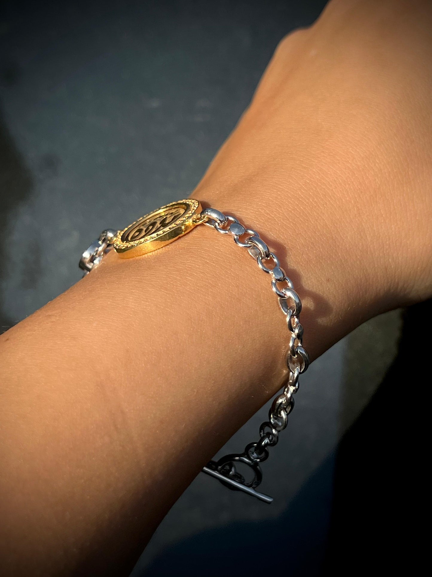 X “مودة” Bracelet— Sterling Silver with Gold Plating