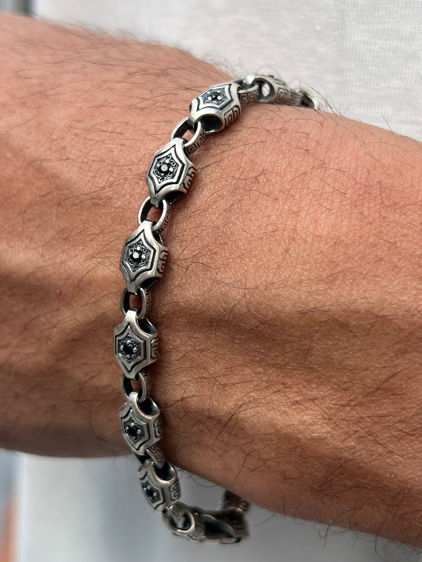 Blue spirit  Bracelet for Men's Sterling Silver 925s-18cm