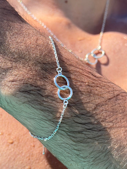 interlocking circles Bracelet in Sterling Silver925s