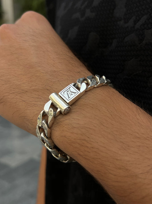 Stamped louis vuitton bracelet -S925 Sterling Silver for men -