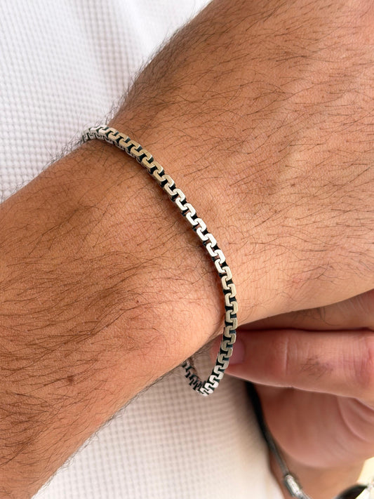 Matrix bracelet for men Sterling silver 925 22cm-4mm
